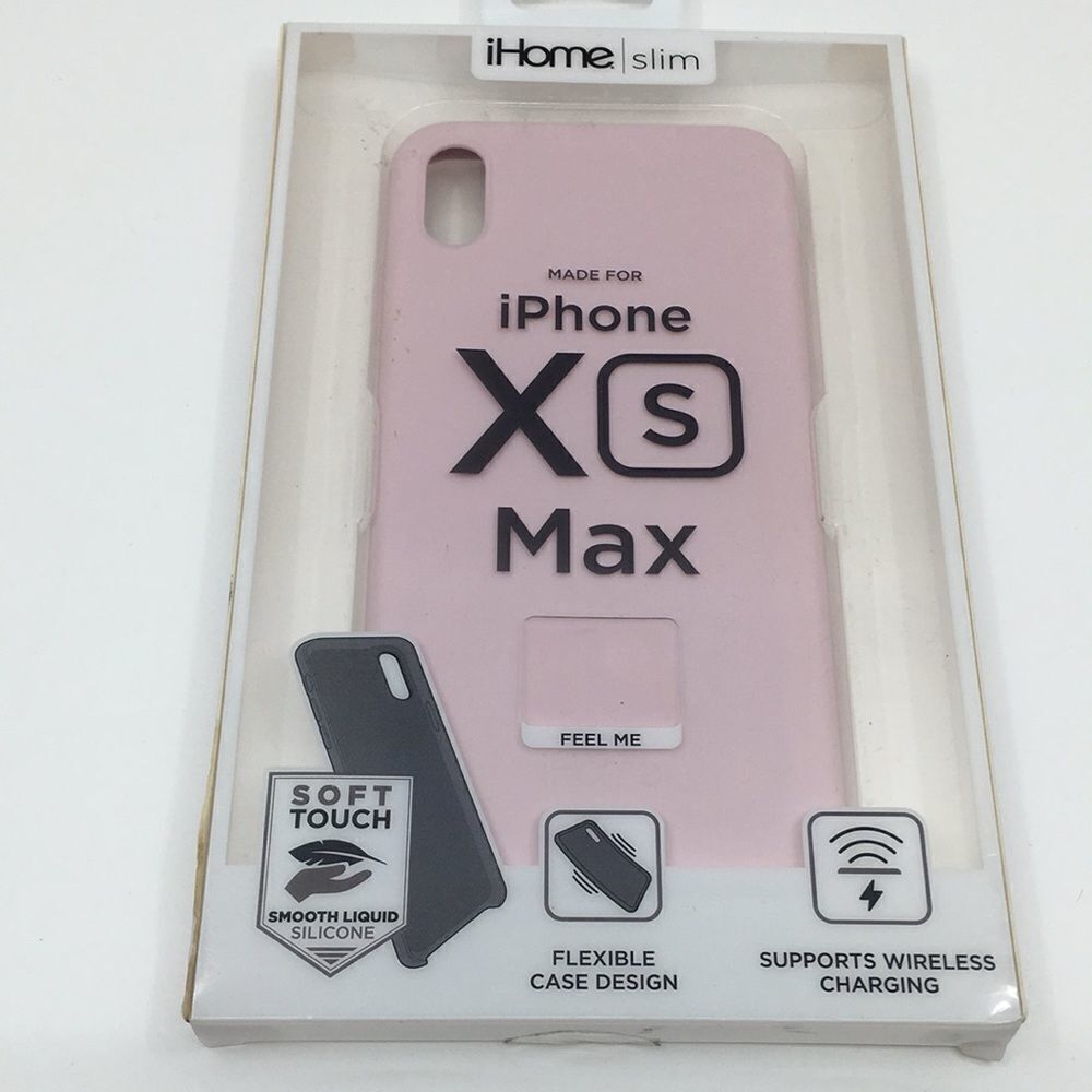 XS Max iPhone Phone Case Ihome Slim Silicone Flexible  Soft Touch Pink